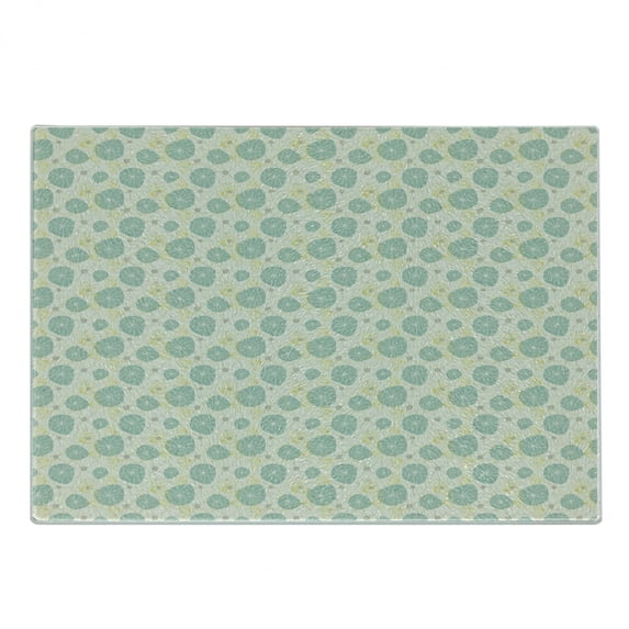 Floral Cutting Board, Dandelion Design with Floral Spring Arrangement Ornamental Pattern, Decorative Tempered Glass Cutting and Serving Board, Small Size, Pale Green Yellow, by Ambesonne