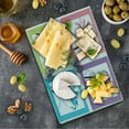 thumbnail image 1 of Floral Cutting Board, Delicate Abstract Style Colored Flowers in Square Frames Creative Image, Decorative Tempered Glass Cutting and Serving Board, in 3 Sizes, by Ambesonne, 1 of 5