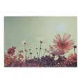 thumbnail image 1 of Floral Cutting Board, Flower Garden with Open Sky and Vintage Cosmos Plant Art Photo, Decorative Tempered Glass Cutting and Serving Board, Small Size, Sky Blue and Dark Coral, by Ambesonne, 1 of 1