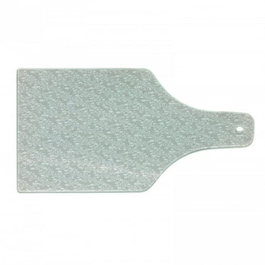 Floral Cutting Board, Meadow Scenery of Simplistic Flowers and Leaves in Pastel Basic Tones, Decorative Tempered Glass Cutting and Serving Board, in 3 Sizes, by Ambesonne