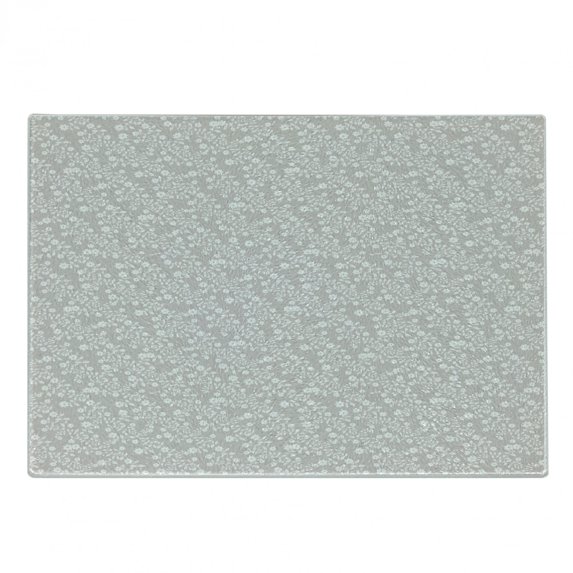 Floral Cutting Board, Meadow Scenery of Simplistic Flowers and Leaves in Pastel Basic Tones, Decorative Tempered Glass Cutting and Serving Board, in 3 Sizes, by Ambesonne