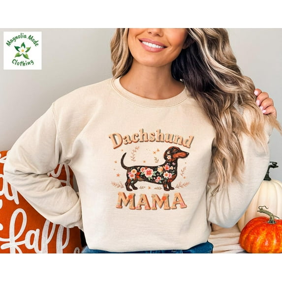 Floral Dachshund Mama Sweatshirt, Dachshund Mama, Dachshund Owner Gift, Dachshund Mom, Dachshund Hoodie Crewneck TSHIRT All Size S-5XL