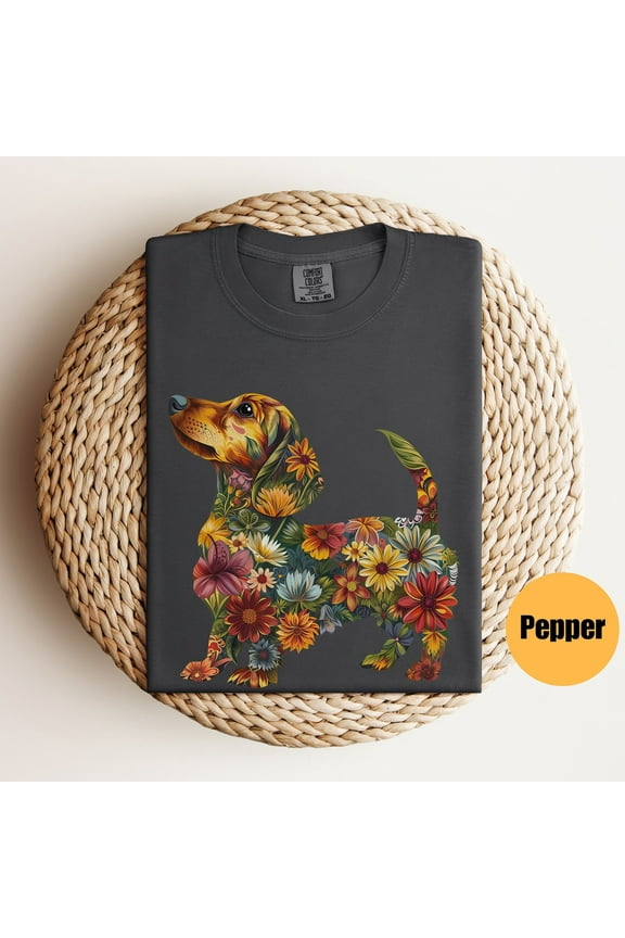 Floral Dachshund Shirt, Wiener Dog,Funny Dog Shirt, Doxie Mama, Dachshund T-Shirt, Cute Dachshund, Dachshund Lover Gift