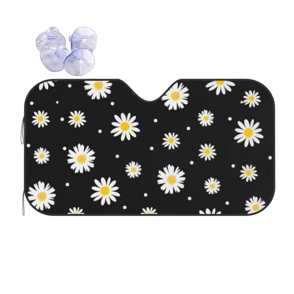 Floral Daisies Car Windshield Sun Shade Universal Fit Auto Sun Visor Protector