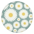 thumbnail image 1 of Floral Daisy Elastic Tablecloth with Water-Resistant Polyester, Perfect for Dining Room, Picnic, BBQ, or Garden Events, Fits 44-52 Inch Round Tabletop, 1 of 7