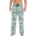 thumbnail image 1 of Floral Daisy Pattern Ghost Pajama Pants, Men's Lounge Pants Light with Drawstring and Pockets, Christmas New Year Birthday Father's Day Gifts, X-Large, 1 of 7