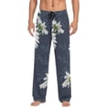 thumbnail image 1 of Floral Daisy Pattern Ghost Pajama Pants, Men's Lounge Pants Light with Drawstring and Pockets, Christmas New Year Birthday Father's Day Gifts, X-Large, 1 of 7