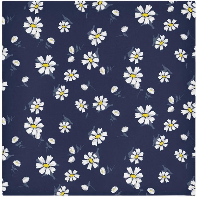 Floral Daisy Pattern Napkins Reusable Washable Cloth Napkins Set of 6