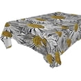 thumbnail image 1 of Floral Daisy Pattern Rectangle Tablecloth, Dust Proof Anti Wrinkle Wipeable Table Cloth Tabletop for of Dinner Kitchen Wedding Holiday Party 54"x54" Home Decor, 1 of 7