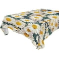 thumbnail image 1 of Floral Daisy Pattern Rectangle Tablecloth, Dust Proof Anti Wrinkle Wipeable Table Cloth Tabletop for of Dinner Kitchen Wedding Holiday Party 60"x120" Home Decor, 1 of 7