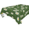 thumbnail image 1 of Floral Daisy Pattern Rectangle Tablecloth, Dust Proof Anti Wrinkle Wipeable Table Cloth Tabletop foration of Dinner Kitchen Wedding Holiday Party 60"x120" Decor Gift, 1 of 7