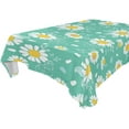 thumbnail image 1 of Floral Daisy Pattern Rectangle Tablecloth, Dust Proof Anti Wrinkle Wipeable Table Cloth Tabletop foration of Dinner Kitchen Wedding Holiday Party 60"x60" Decor Gift, 1 of 7