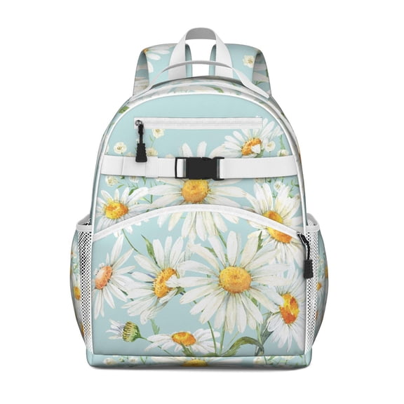 Floral Daisy Print Toddler Backpack Water-resistant School Backpack with Chest Strap and Spacious Storage Lightweight and Durable for Student and Students Daily Use
