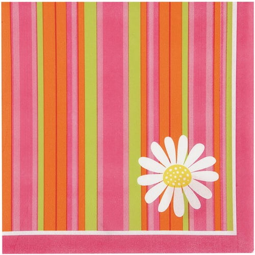Floral 'Daisy Stripes' Small Napkins (16ct)
