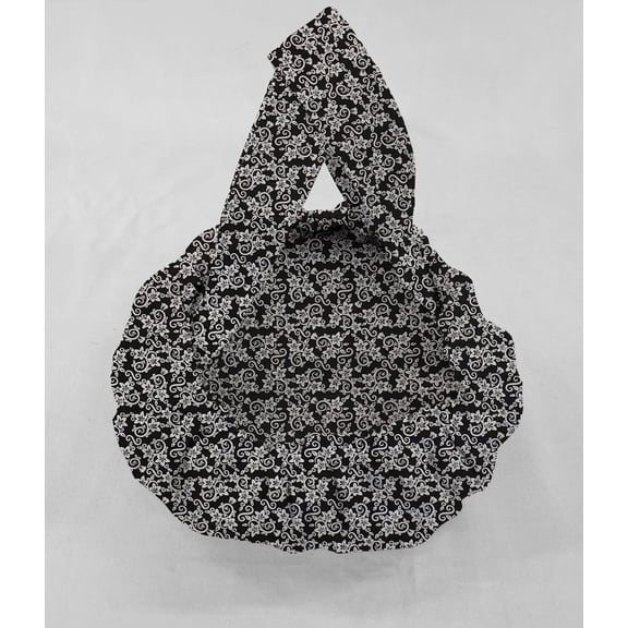 Floral Damask Casserole Baking Pan or Pie Plate Cozy and Carrier by Penny's Needful Things (Pie Plate/Small Casserole Carrier) (Black)