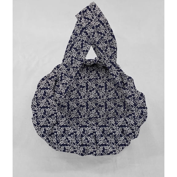 Floral Damask Casserole Baking Pan or Pie Plate Cozy and Carrier by Penny's Needful Things (Pie Plate/Small Casserole Carrier) (Navy Blue)