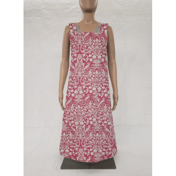 Floral Damask Cross Back Apron by Penny's Needful Things (Pink)
