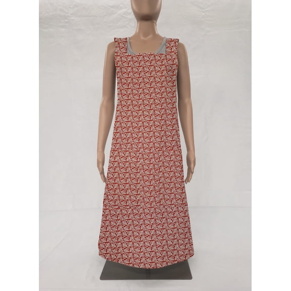 Floral Damask Cross Back Apron by Penny's Needful Things (Red)