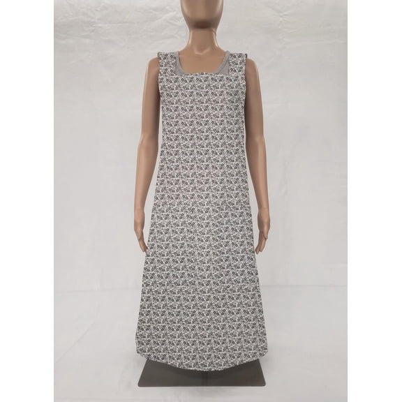 Floral Damask Cross Back Apron by Penny's Needful Things (White)