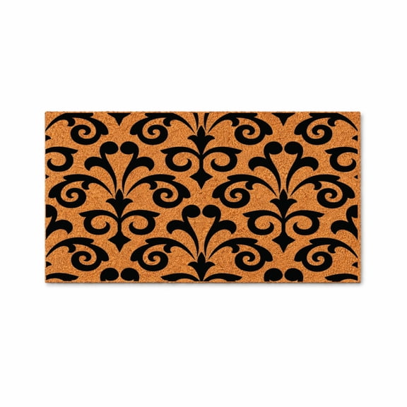Ornamental Scroll Pattern Doormat, Decorative Entryway Mat, Indoor Outdoor Door Mat (16x24 inches) WoodByStu 4332