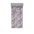 thumbnail image 1 of Floral Damask Fitted Sheet & Pillow Sham Set, Antique Silhouettes of Flowers and Petals Grunge Design Boho Print, Decorative Printed 2 Piece Bedding Decor, Twinxl, Purpleblue Eggplant, by Ambesonne, 1 of 2