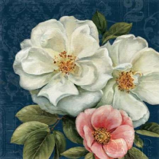 Floral Damask III on Indigo Canvas Art - Lisa Audit (24 x 24)