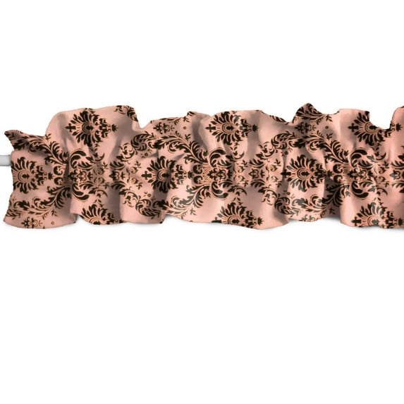 Floral Damask Taffeta Curtain Sleeve Topper Window Treatment More Colors