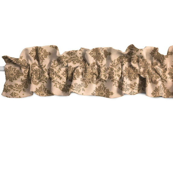 Floral Damask Taffeta Curtain Sleeve Topper Window Treatment