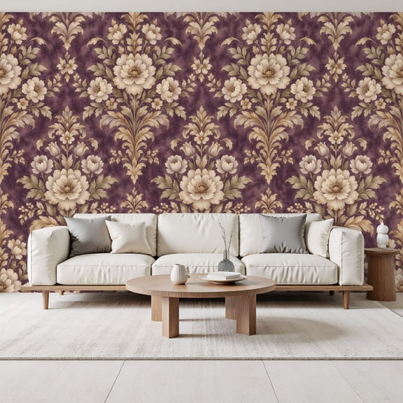 Paper Floristry Lavender Wisteria Arbor Wallpaper Scenic View Dreamy beauty Peel and ...