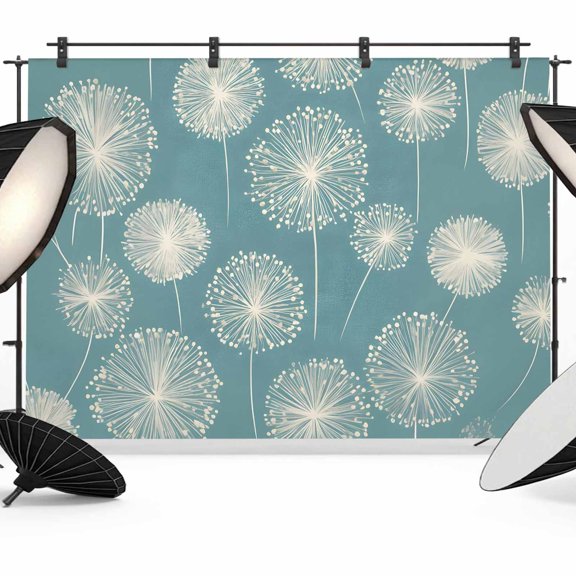 Floral Dandelion Photography Backdrop 7x5FT, Rustic Style Plant Blue Background Photo Backdrops, Background for Photography Studio Photo Studio Background, Back Drop for Photoshoot