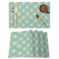 thumbnail image 1 of Floral Dandelion Placemats Set of 1, Farm Flowers Plant Green Background Non-Slip Place Mats Washable Table Mats for Kitchen Dining Table Decorations Indoor/Outdoor, 1 of 9