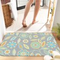 thumbnail image 1 of Floral Dark Grey 16x24 Flannel Bath Mat for Bathroom, Anti-Slip Backing Soft Bathroom Rug, Washable Water Absorbent Mat, 1 of 9