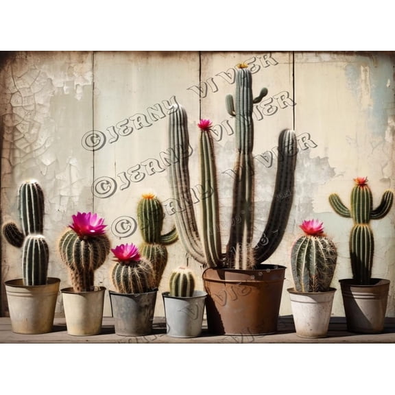 Floral Decor Cactus Retro Aluminum Sign 5.5x8 IN Metal Tin Sign Cactus Wall Plaque Boho Kitchen Decor Tin Garden Signs for Outside Cacti Art Succulent Wall Sign