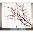 thumbnail image 1 of Ambesonne Flower Curtains 2 Panel Set, Cherry Branch Floral, 108" x 90", Pink Black, 1 of 3