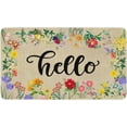 thumbnail image 1 of Floral Decor Door Mat Welcome Hello Flowers Doormat Non Slip Colorful Entrance Reusable Home for Spring Summer Decor Front Door Mats Indoor Outdoor Rug 17"x30", 1 of 6