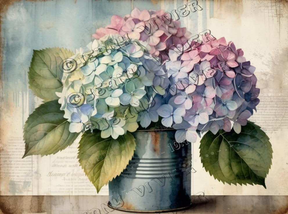 Floral Decor Hydrangea Retro Aluminum Sign 12x8 in Metal Tin Sign ...
