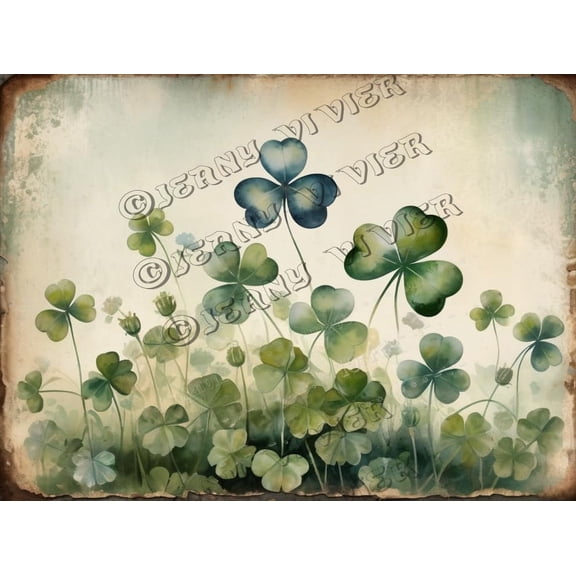 Floral Decor Lucky Clover Retro Aluminum Sign 12x16 IN Metal Tin Sign Shamrock Bathroom Wall Decor Country Floral Wall Picture Tin Garden Signs for Outside Saint Patrick's Day Party Decor