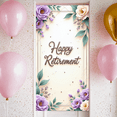 thumbnail image 1 of Floral Decoration Happy Retirement Banner Flower Theme Decorative Design for Retirement Party Event Celebration Indoor Decoration, 1 of 9