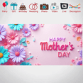 thumbnail image 1 of Floral Decorative Mother's Day Banner Spring Flower Theme Polyester Material Happy Celebration for Mother's Day Party Family Event Indoor Decoration, 1 of 9
