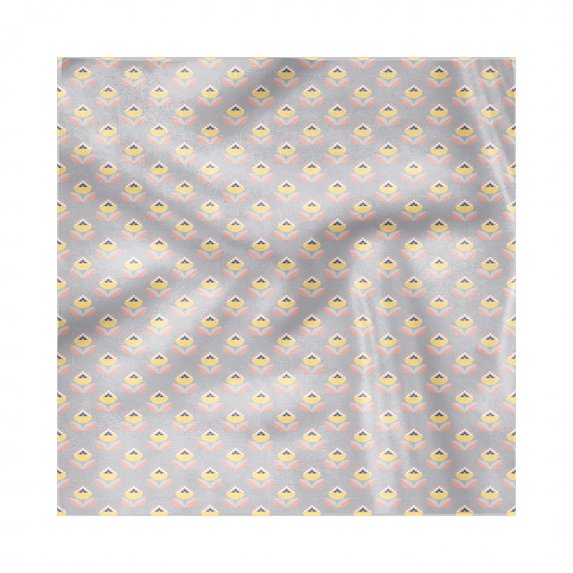 Floral Decorative Napkins Set of 4, Abstract Flower Repetition with Geometric Ornaments, Silky Satin Fabric for Brunch Dinner Party, 12", Taupe Blush, by Ambesonne