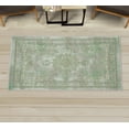 thumbnail image 1 of Floral Decorative Rug, Vintage Look Abstract Swirling Branches Mandala Inspired Ethnic Ornaments Design, Quality Carpet for Bedroom Dorm and Living Room, 6 Sizes, Pale Green, by Ambesonne, 1 of 1