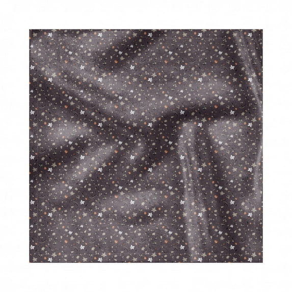 Floral Decorative Satin Napkins Set of 4, Rhythmic Leaves and Flowers in Dark Pastel Tones Illustration, Square Fabric Party & Dinner Napkin, 18", Multicolor, by Ambesonne