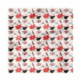 thumbnail image 1 of Floral Decorative Satin Napkins Set of 4, Summer Season Inspired Graphic Botanical Composition Blossoms and Leaves on White, Square Fabric Party & Dinner Napkin, 12", Multicolor, by Ambesonne, 1 of 2