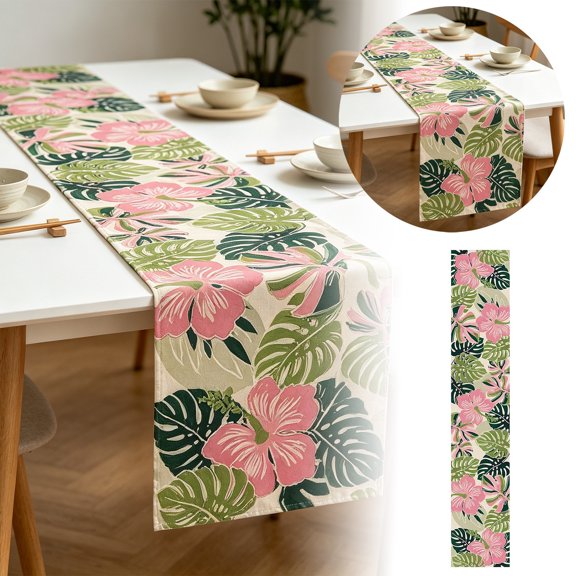 Floral Decorative Table Runner Elegant Table Banner for Home Dining Wedding Party Holiday Centerpiece 13 X 90.2 Inch