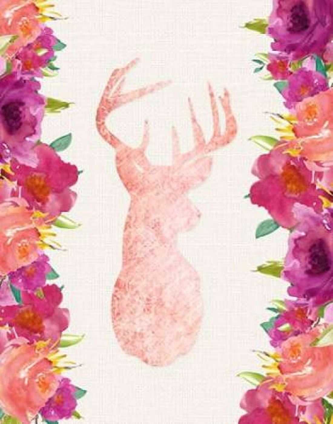 Floral Deer Head Canvas Art - Tara Moss (22 x 28)