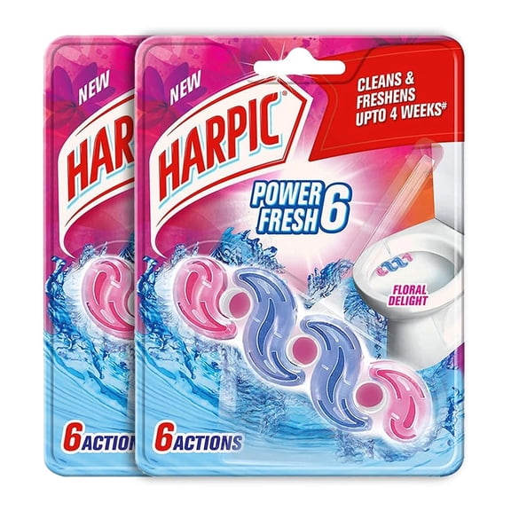 Floral Delight Power Fresh 6 Toilet Cleaner Rim Block - 35G (Pack of 2)