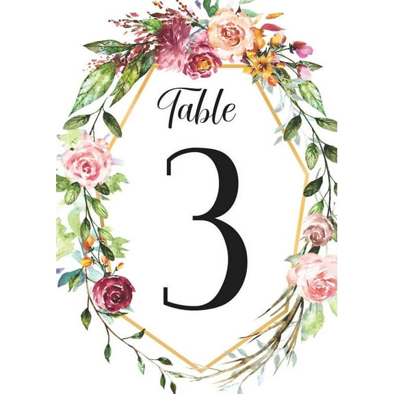 Floral Design 41 Pieces Wedding Table Numbers Cardss 1-40 Double Sided with Head Table 4x6 inch Table Numbers for Wedding Reception/Party/Event