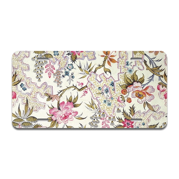 Floral Design Aluminum License Plate| License Plate 12" X 6" Fits Any Car, Truck, SUV, RV, or Trailer | Made in The USA