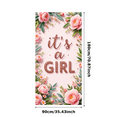thumbnail image 1 of Floral Design Baby Shower Banner Gender Reveal Decoration Pink Flowers It's a Girl for Baby Shower Celebration Home Decor Gender Reveal Party, 1 of 7