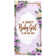 thumbnail image 1 of Floral Design Baby Shower Banner Pink Theme Sweet Baby Girl Backdrop for Newborn Party Gender Reveal Event Decoration, 1 of 8